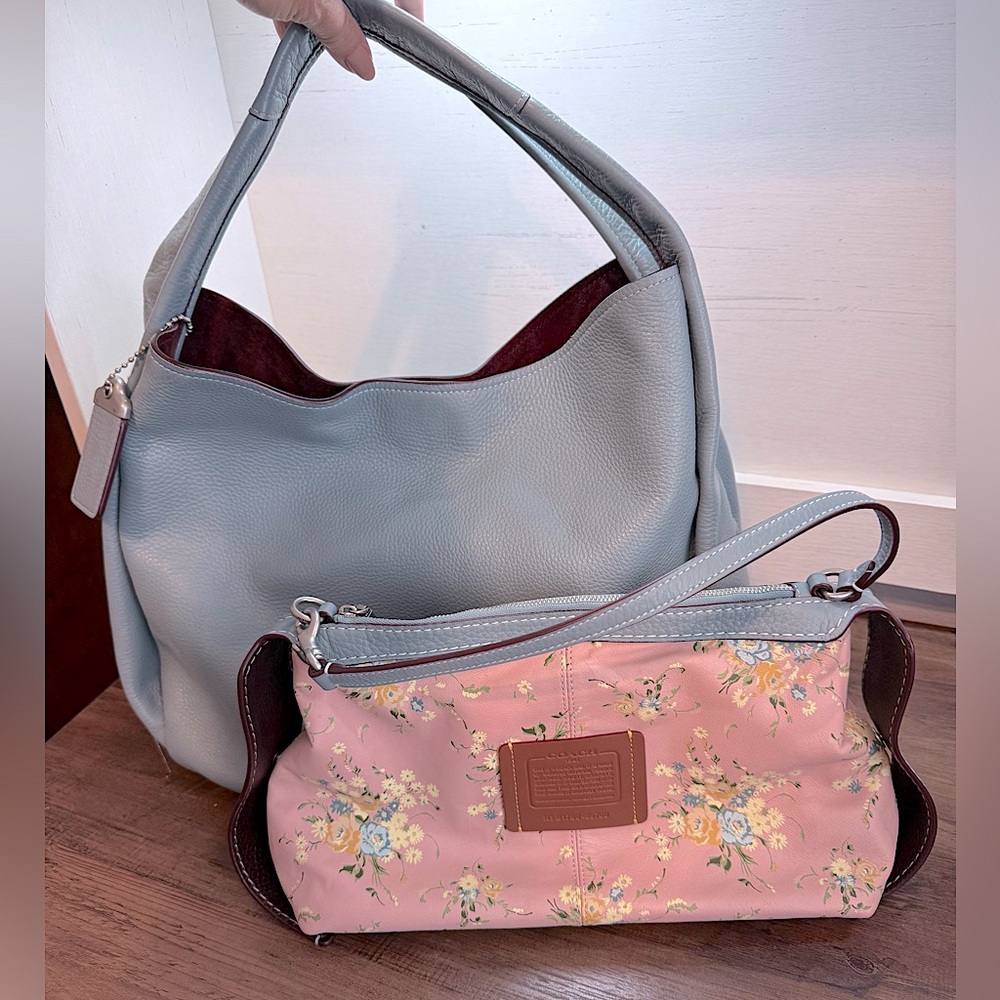 Coach Bandit Hobo Pale Blue Leather